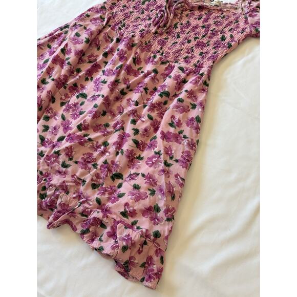 Sweet Pot Women’s Pink Floral Mini Sun Dress Size 8 - Picture 2 of 9